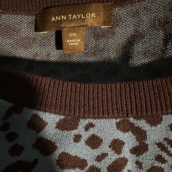 Ann Taylor Blue Leopard Print Sweater - Picture 4 of 6
